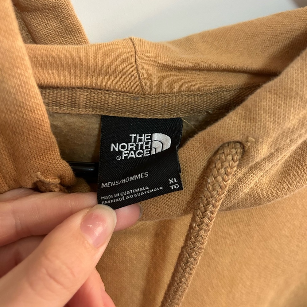 The North Face Hoodie Tan Brown Logo Pullover Sweatshirt Size M Casual Outdoor - Picture 3 of 4